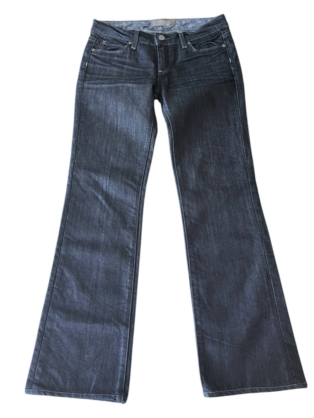 Paige Benedict Canyon Dark Indigo Low Rise Bootcut Jeans (27x29)